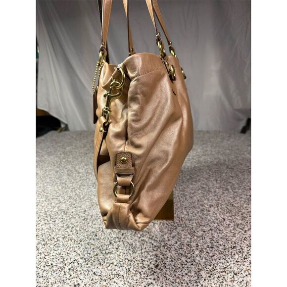 Coach Ashley Large Beige Leather Carryall Satchel Shoulder Bag - Picture 11 of 12
